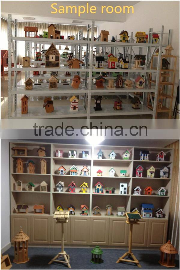 New wooden yellow colored birdhouse for decoration birdcage