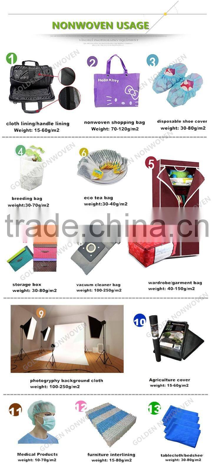 100% new imported polypropylene upholstery non woven fabric beige non-woven