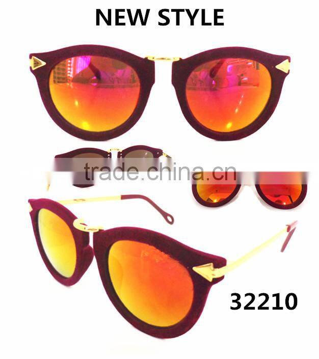 2015 the newest and popular sunglass with flocking materials