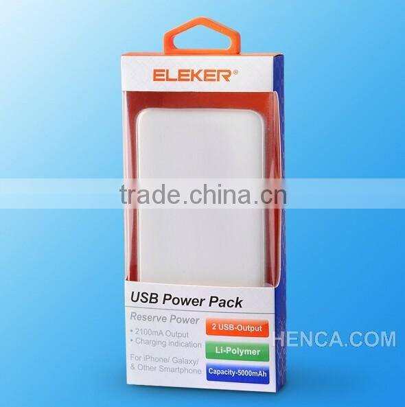 Thin 5000mAh power bank battery charger