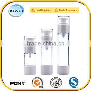 Airless Pump Bottles Clear Body Black Gloss Cap 15ml, 0.5oz