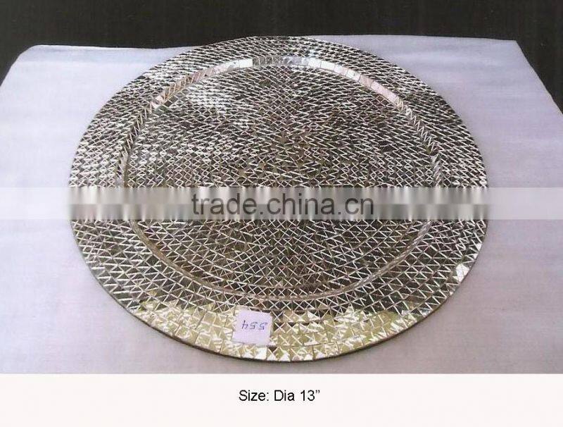 designer glass charger plate