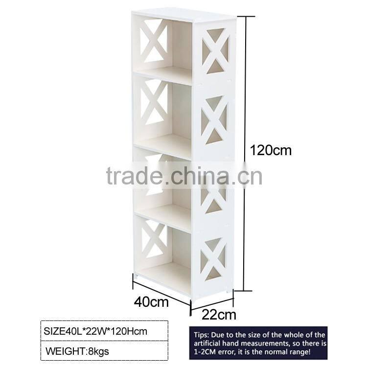 GJ-YJ12040 Modern life furniture waterproof bookcase storage shelf white book shelf