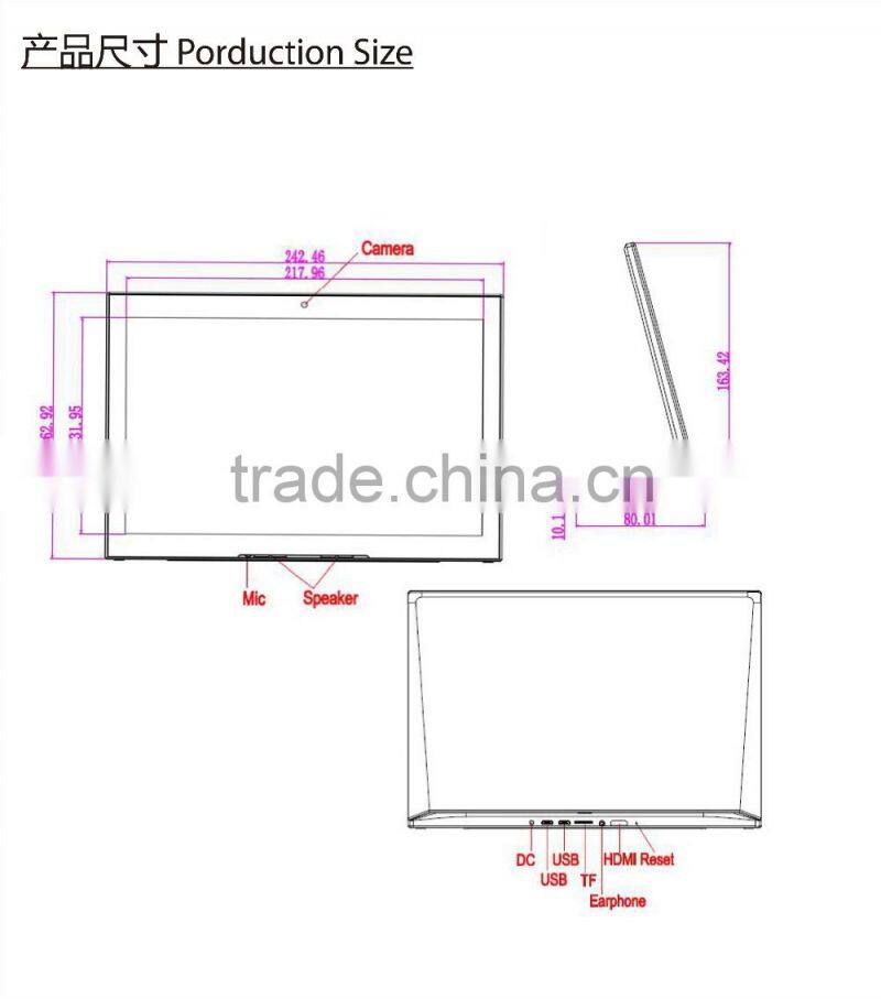 china digital photo frame super hd player 3g tablet pc
