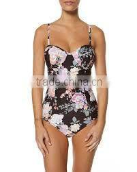 one piece women screen printing swimwear