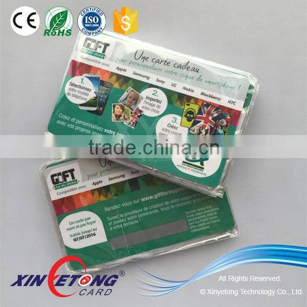 Plastic PVC Loyalty Card with Scratch Off Pin Code