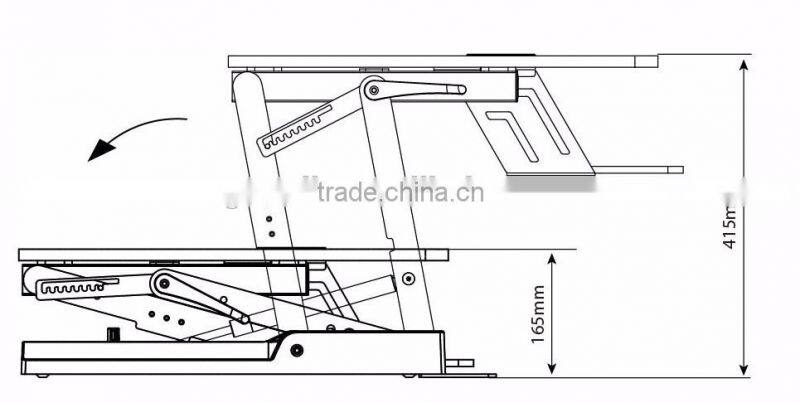 Trade assurance 6 height adjustment flexible computer desk