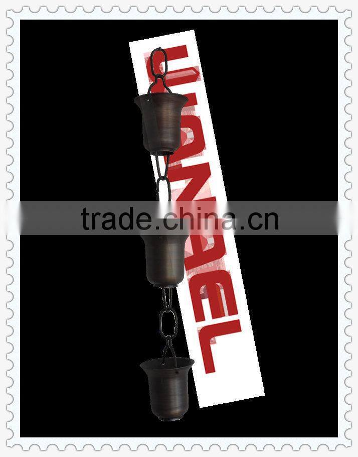 Copper gutter rain chain