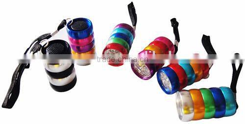 TE007 2015Promotion Aluminum Patterned 6 LED Flashlight With Lanyard