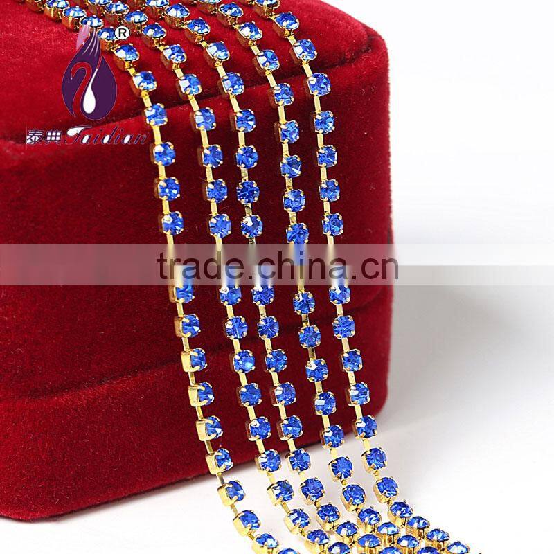 ss22 gold Single row Rhinestone cup chain for Garment Decoration Bags Nail Art
