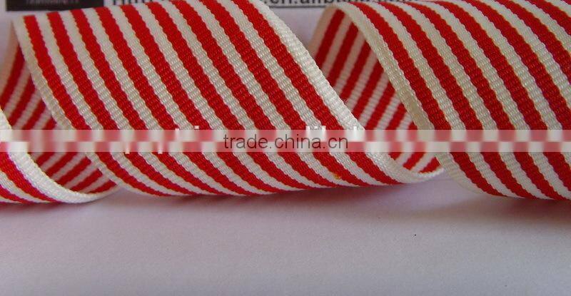 Stripe woven ribbon in polyester