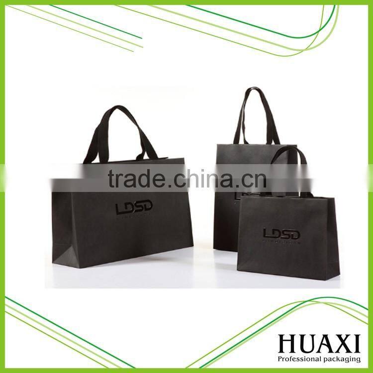 2016 hot sale with logo promotional popular paper shopping bags for garment