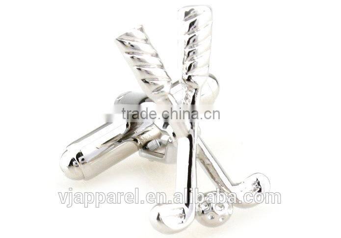 Golf Cufflinks, Sport Cufflinks, Rhodium Cufflinks