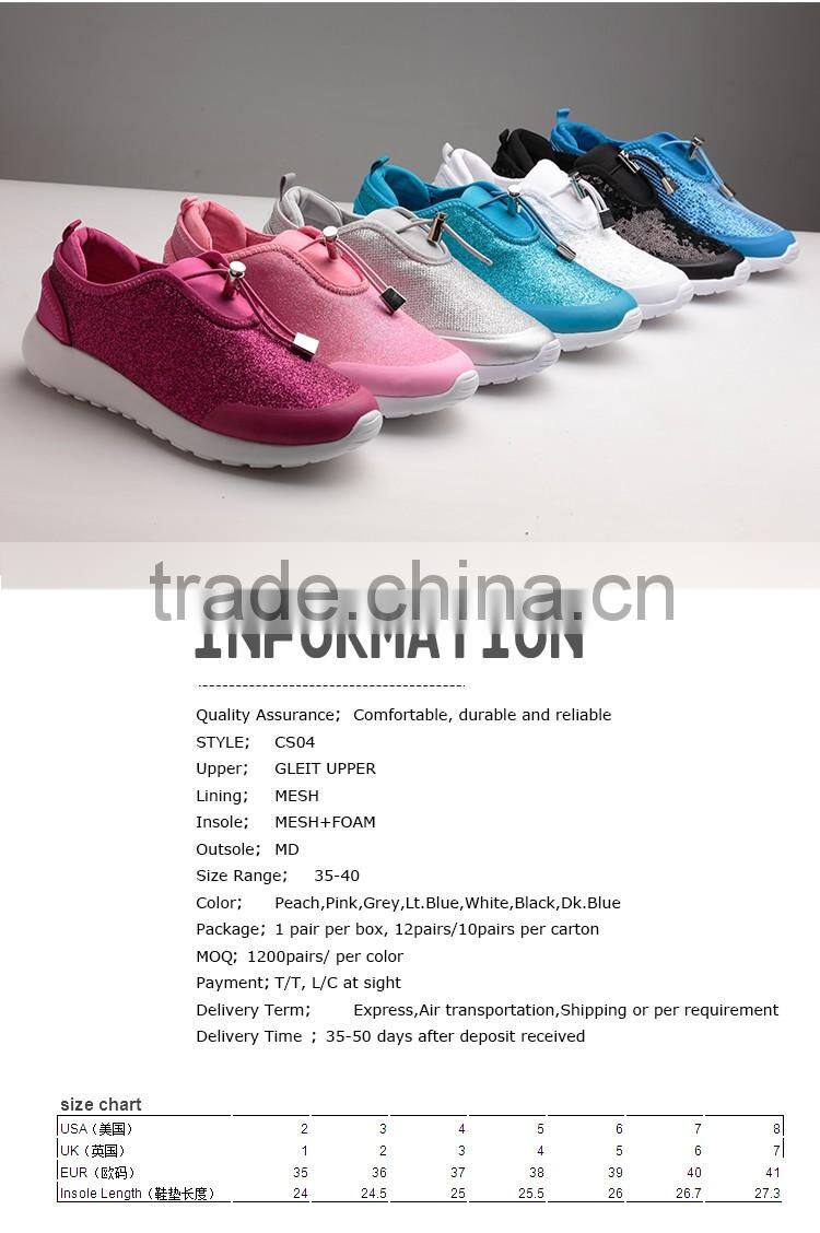 Glitter material shoes women fashion shoes