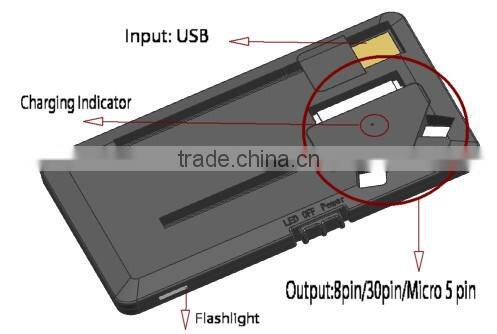 3 In 1 Micro USB 30 Pin 8 Pin Ultra Thin 480mAh Card Battery Charger For Mobile Phone