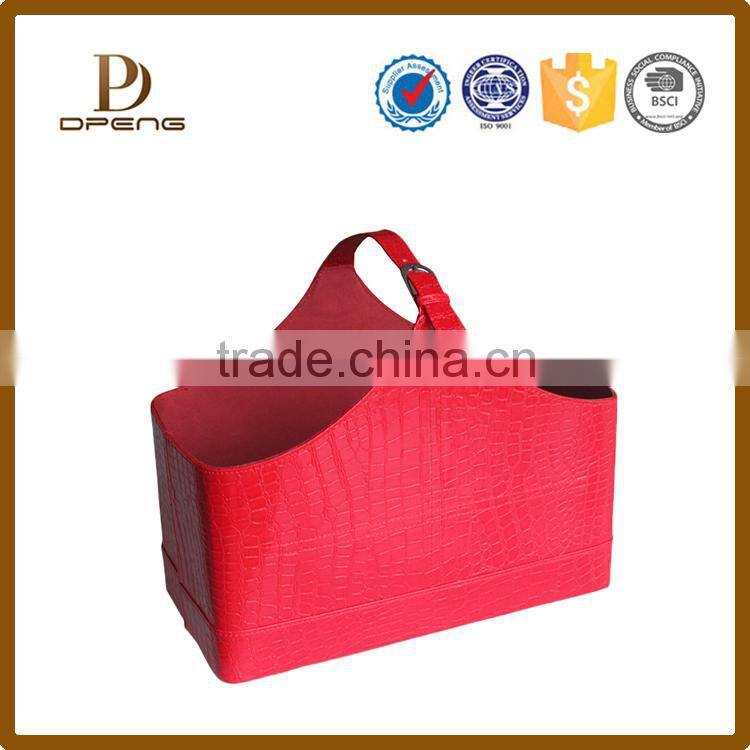 Factory price personalized customized faux leather storage basket