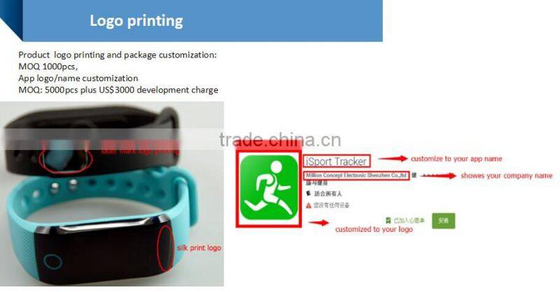 Optional Bluetooth Heart Rate Monitor Bracelet With SMS Content fitness band