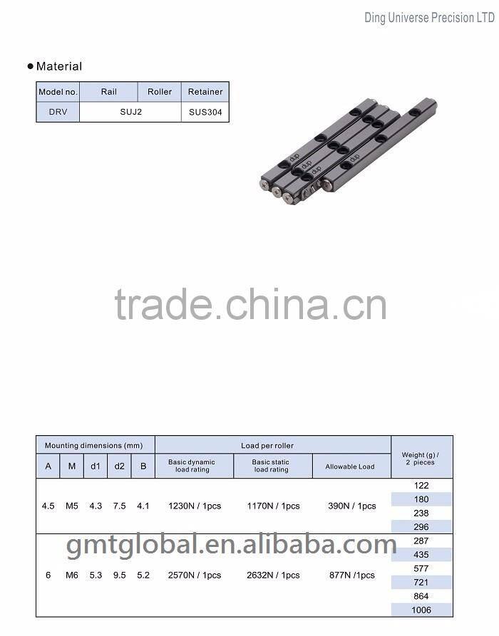 dup DRV cnc linear guide rail with crossed roller slide rail