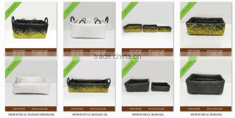 Gold supplier handmade bamboo hamper basket weaving in Vietnam