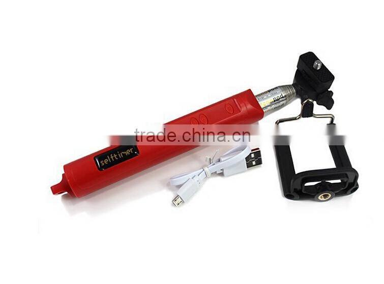 2015 New Arrival Wireless Bluetooth Selfie Stick Monopod With Zoom For iPhone and Android Phone
