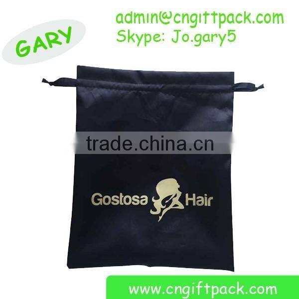 Custom Logo Ribbon Satin Bag for Hair Extension