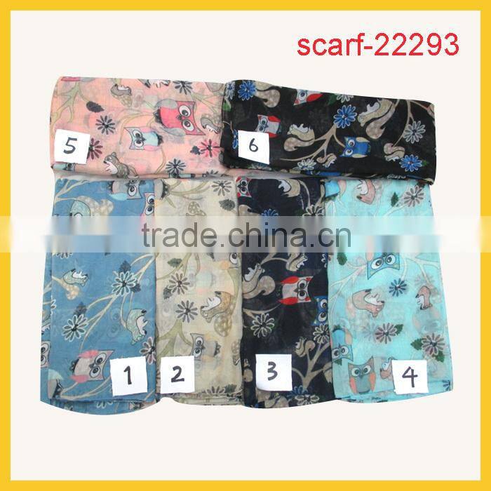 fashion print 100% polyester scarf in big size of 110*190cm