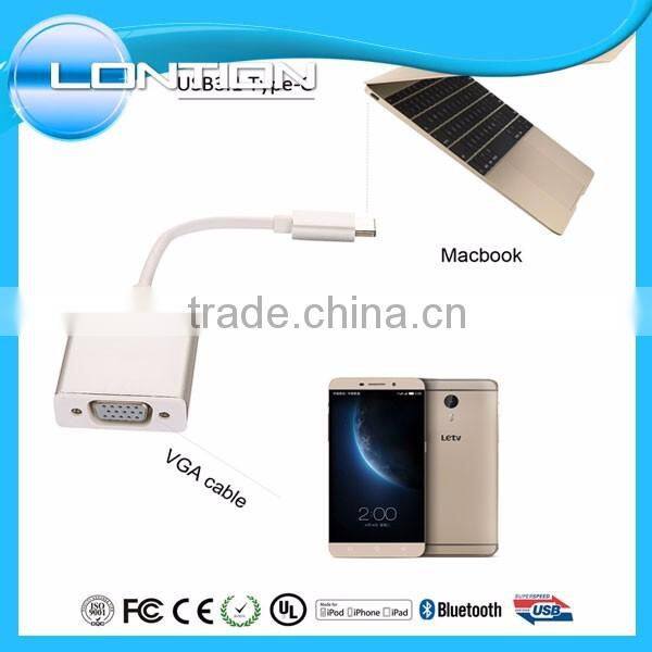USB-C hub digital av multiport adapter USB3.1 type c to vga adapter For Apple Macbook 12" & LENOVO ZUK Z1 OTG Nexus 6