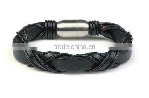 new products 2013 braided leather bracelet rock punk style bracelet male leather bracelets manufacturers
