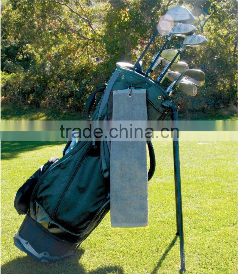 Ultra Absorbent and Fast Drying Tri-Fold Microfiber Golf Towel with Grommet and Clip