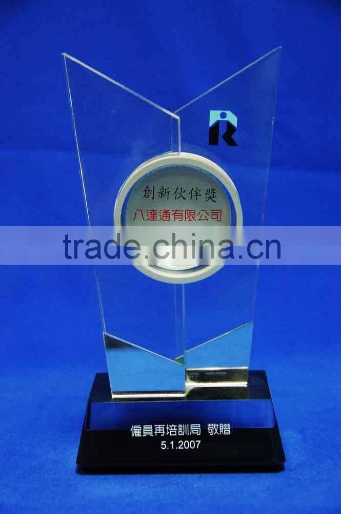 ISO factory wholesale acrylic trophy design, custom trophy with high quality