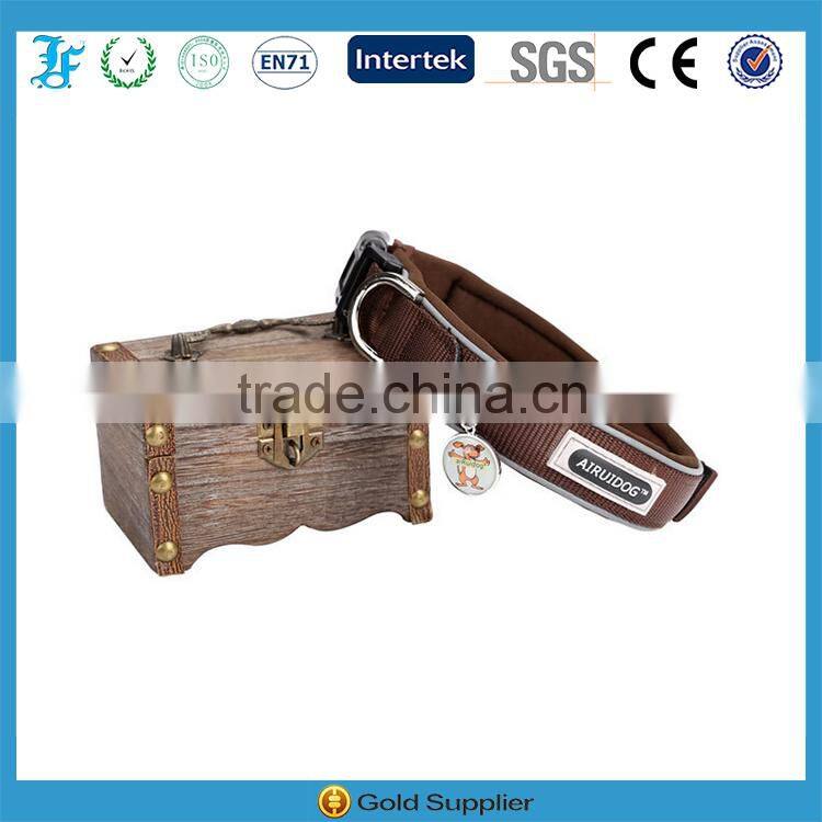 nylon webbing collar for dog with Neoprene and Velcro