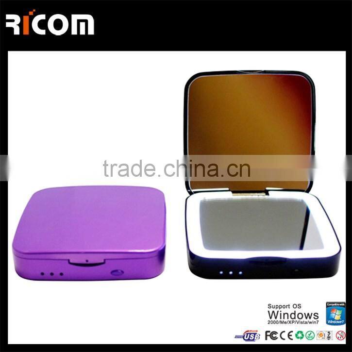 mirror power bank lady make up 3000mah mobile power bank