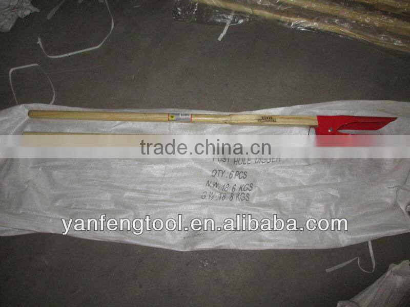Garden post hole digger with wooden hand(high quality)