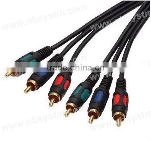 Moulded Type RGB component Cable 3xRCA Plug to 3xRCA Plug Red/Blue/Green
