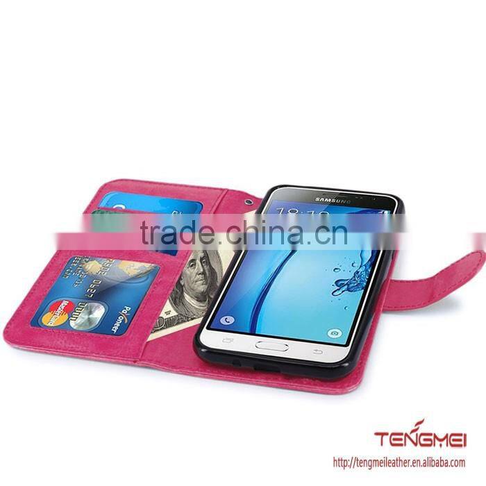Custom wallet case with kickstand for samsung galaxy j3 2016 case
