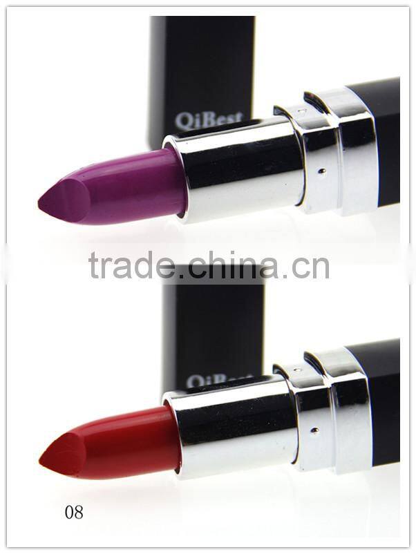Fashion 12 color matte lipstick black tube purle red pink color longlasting waterproof lipstick