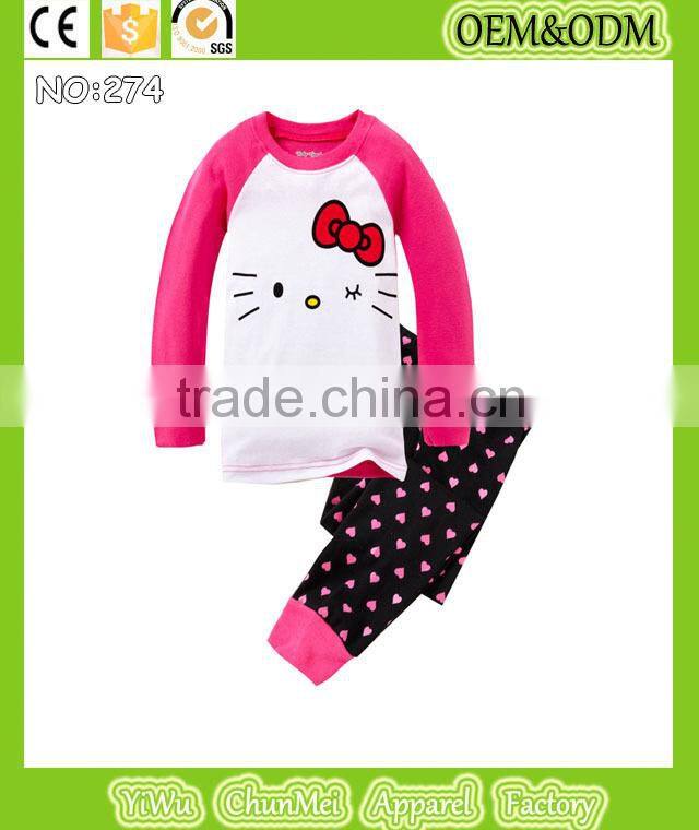 baby girls hello kitty night dresses kids cartoon sleepwear children 2015 new arrival cotton pajamas sets lovely pyjamas