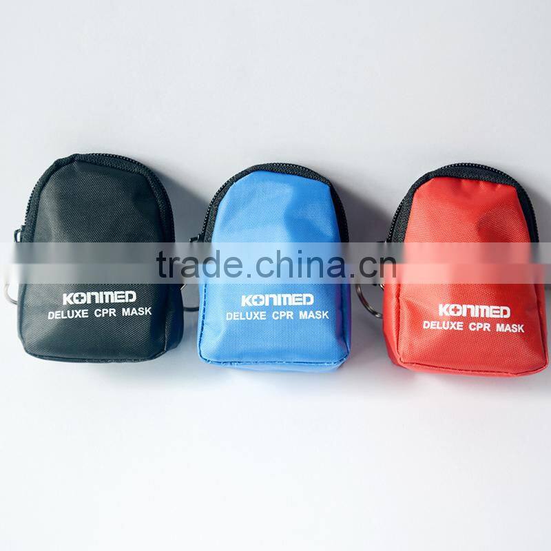 First aid kit cpr mask belt,mini keyring cpr mask backpack