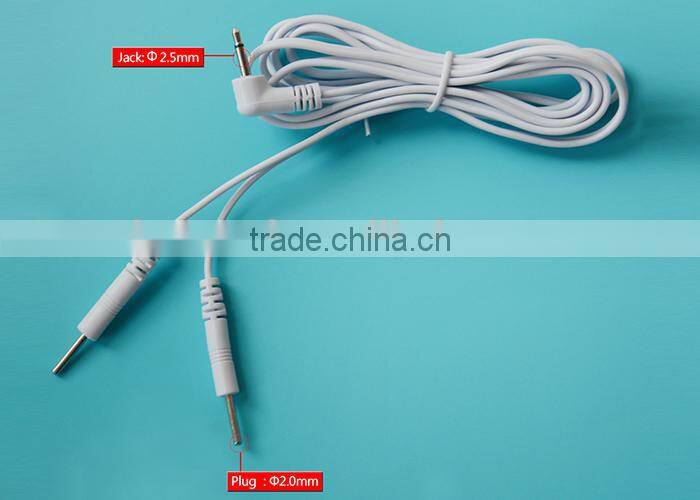 2 In1 pin electrode unit lead wire cable,DC2.5/3.5mm available for TENS