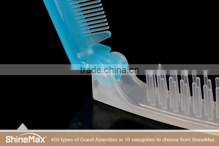 Black color hotel foldable massage comb for women beauty massage hair brush