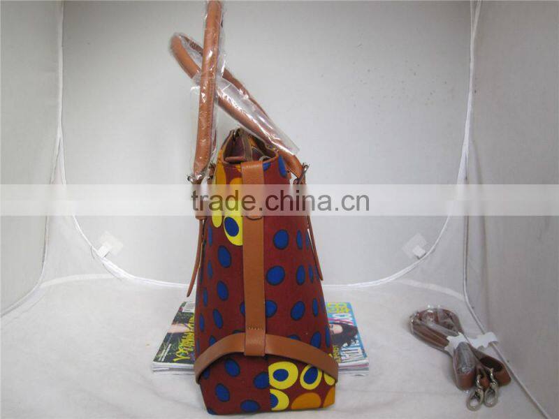 Fashion shoulder bag African printed wax fabric handbag