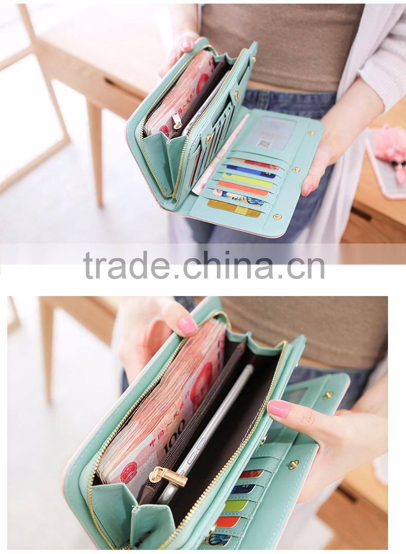 2017 new arrivals brand lady wallet , colorful and fashion multifunction pu leather women wallet with 72 card slots .