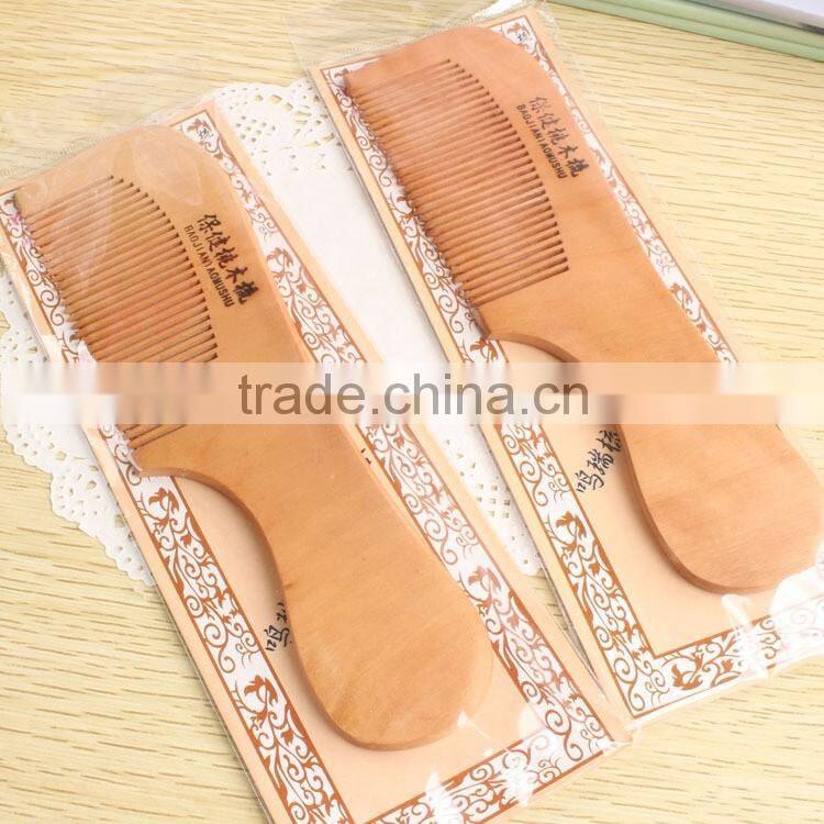Health care & peach wood wodden circular comb with handle