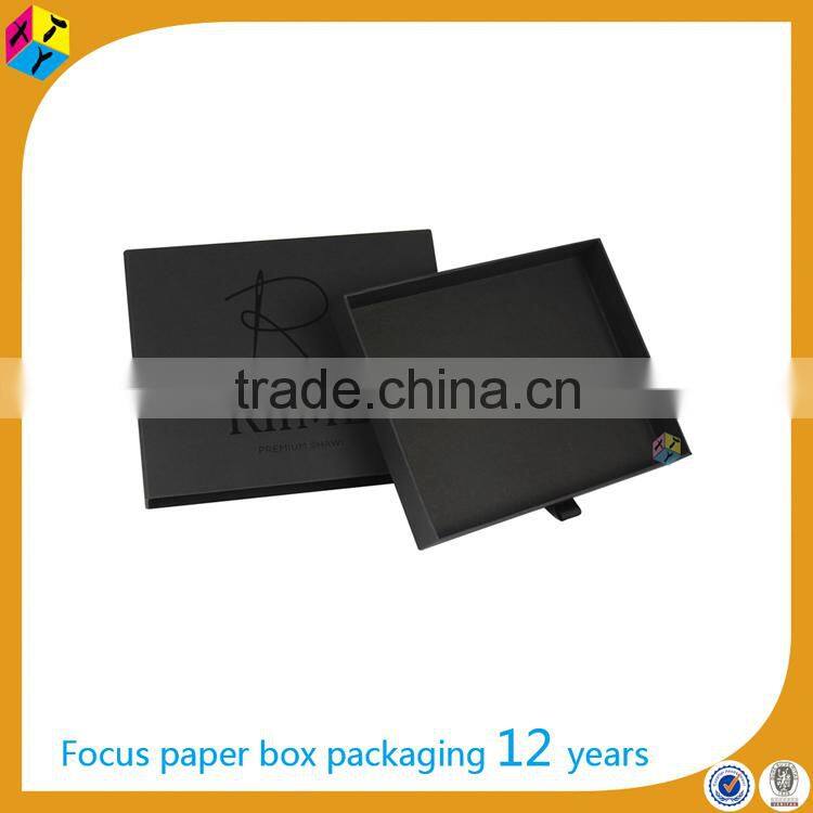 Custom logo UV black paper drawer t shirt box paypal