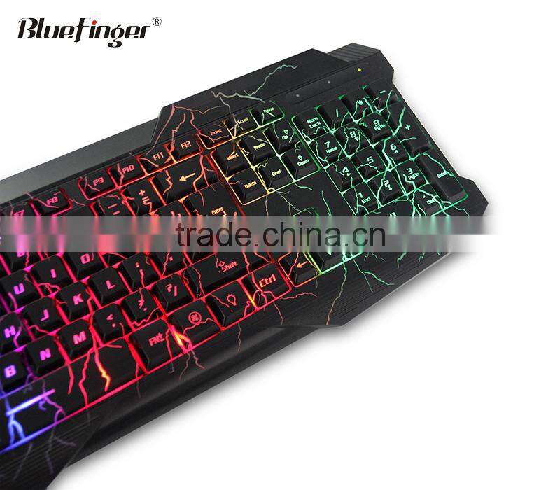 Colorful Cool cheaper USB wired keyboard in rainbow crack parttern