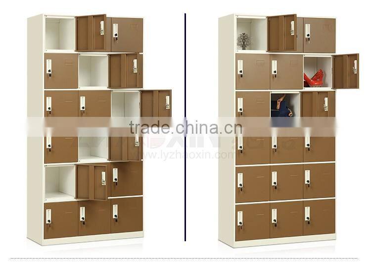 fashionable 18 door brown steel clothing locker thin edge design wardrobe steel gym storage locker