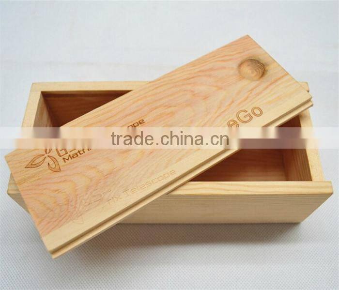 handmade pine wood slide open box