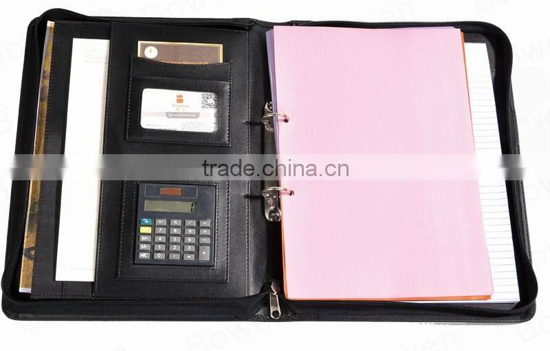 Zipper folder with 2 ring binders, business portfolio, music folder
