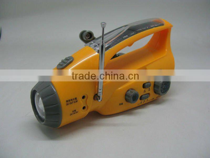 Camping radio light crank torch dynamo flashlight emergency flashlight AM FM radio