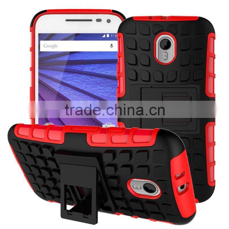 2015 Original 2 In 1 Pattern Silicone and PC Rugged Hybrid heavy duty case for motorola moto g3 made in china